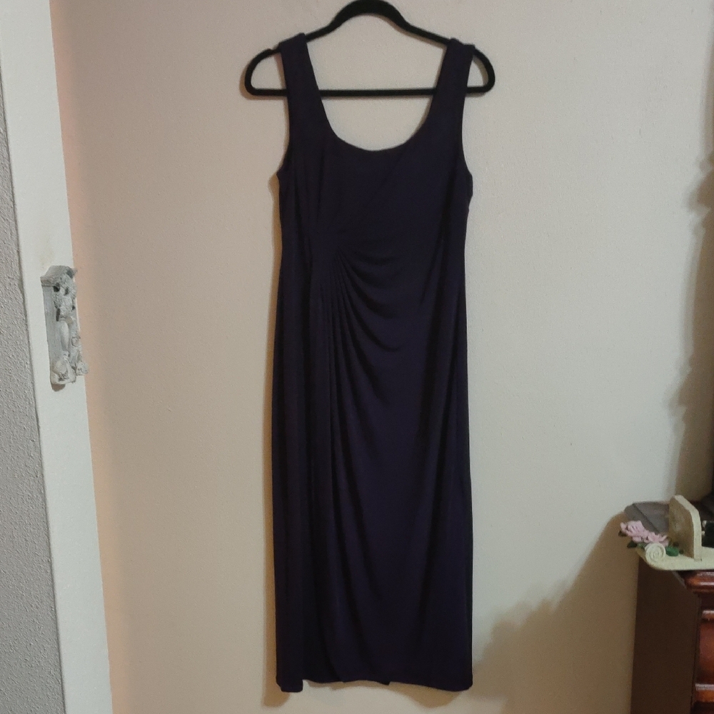 Connected Apparel Purple Ruched Sheath Maxi Dress for Cocktail